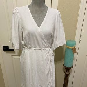 White wrap dress.